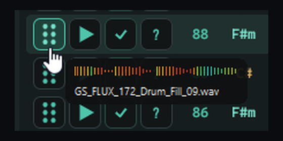 Перетаскивание строки Sample Orbit: ручка drag и превью файла